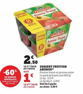 Hyper U Dessert fruitier andros offre