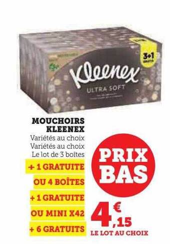 Hyper U Mouchoirs kleenex offre