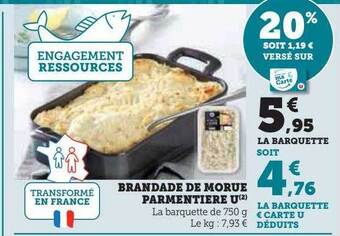 Hyper U Brandade de morue parmentière u offre
