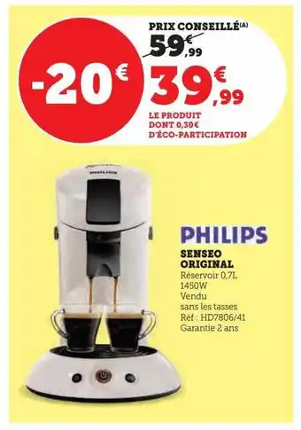 Hyper U Senseo original philips offre
