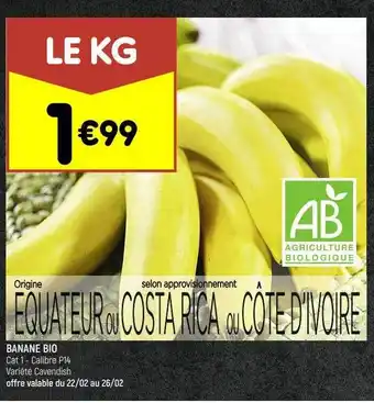 Leader Price Banane bio cavendish offre