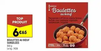 Leader Price Boulettes au bœuf surgelées offre