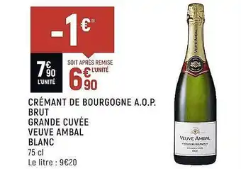 Spar Crémant de bourgone a.o.p. brut grande cuvée veuve ambal blanc offre
