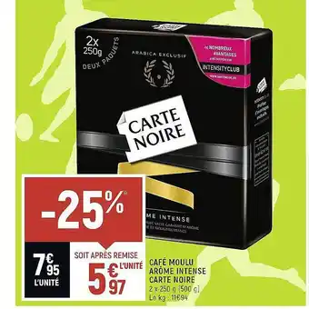 Spar Café moulu arôme intense carte noire offre