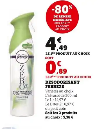 Super U Desodorisant Febreze offre