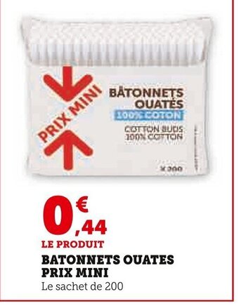 Super U Batonnets Ouates Prix Mini offre