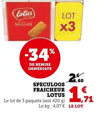 Super U Speculoos Fraicheur Lotus offre
