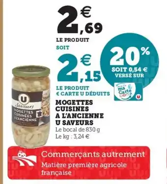 Super U Mogettes Cuisinés à L'Ancienne offre