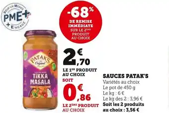 Super U Sauce Patak's offre