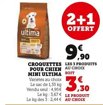 Super U Croquettes Pour Chien Mini Ultima offre
