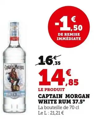 Super U Captain Morgan White Rum 37.5° offre