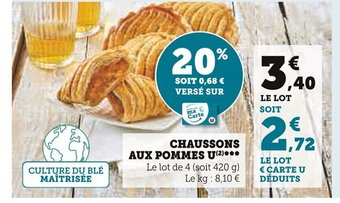 Super U Chaussons Aux Pommes U offre