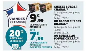 Super U Cheese Burger charal offre