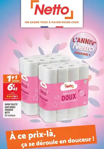 Netto Papier Toilette Doux double épaisseur Netto offre