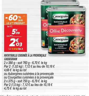 Netto Ratatoulle Cusinée À LA Provencale Cassegrain offre