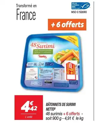 Netto Bátonnes De Surmi Netto offre