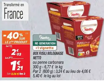 Netto Boz Fusili Bolognaise Netto offre