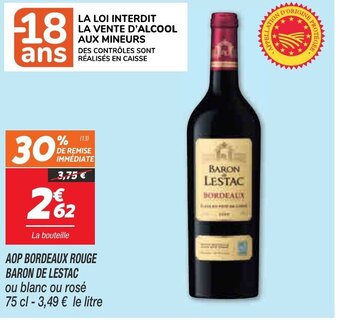 Netto AOP Bordeaux Rouge baron De Lestac offre