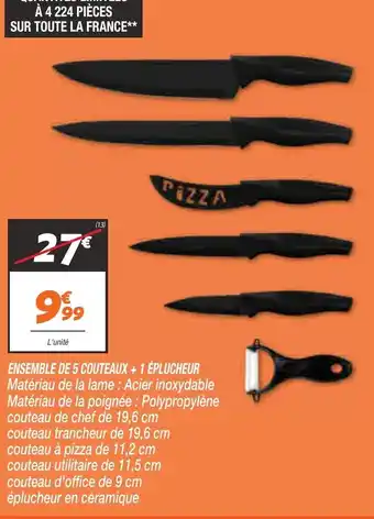 Ensemble De 5 Couteaux + 1 Éplucheur
