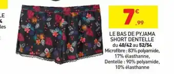 Stokomani Le Bas De Pyjama Short Dentelle offre