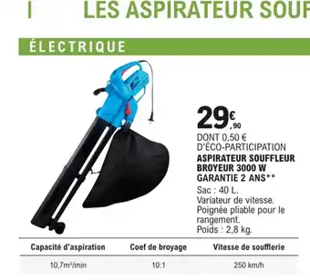 E.Leclerc Aspirateur Souffleur Broyeur 3000w offre