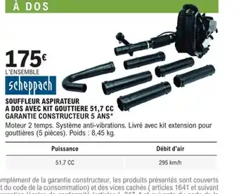 E.Leclerc Souffleur Aspirateur A Dos Avec Kit Gouttiere offre