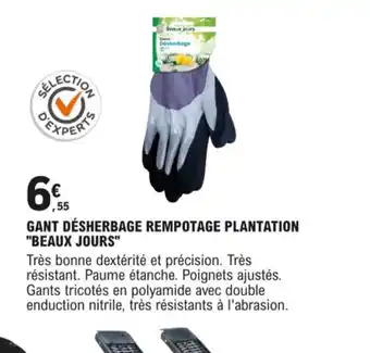E.Leclerc Gant Désherbage Rempotage Plantation Beaux Jours offre