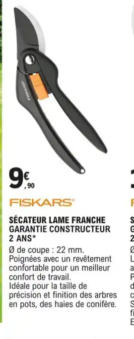 E.Leclerc Secateur Lame Franche offre