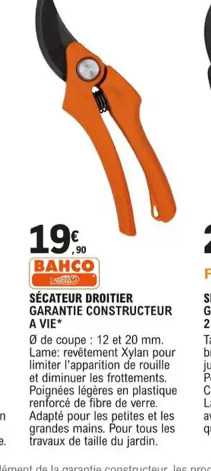 E.Leclerc Secateur Droitier offre