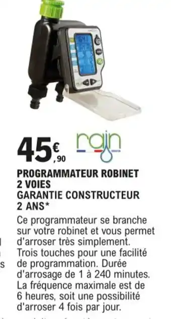 Programmateur robinet 2 Voies