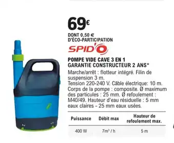 Pompe Vide Cave 3en1