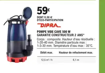 E.Leclerc Pompe Vide Cave 500w offre