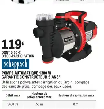 E.Leclerc Pompe Automatique 1300w offre