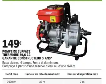 Pompe de Surface Thermique 79,6cc