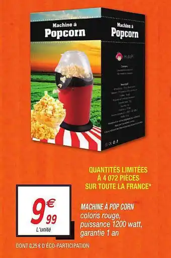Netto Machine à Pop Corn offre
