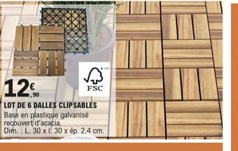 E.Leclerc Lot de 6 Dalles Clipsables offre