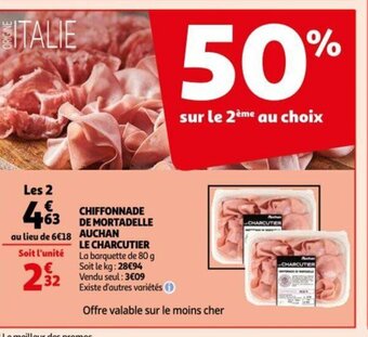 Auchan Chiffonnade de Mortadelle Auchan Le Charcutier offre