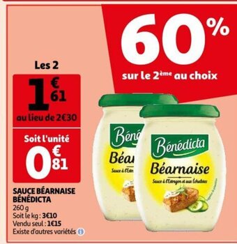 Auchan Sauce Bearnaise Bénédicta offre
