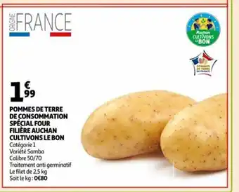 Auchan Pommes de Terre de Consommation Special Four Filière Auchan Cultivons Le Bon offre