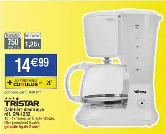 Migros Cafetière tristar offre