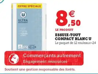 Super U Essuie-Tout Compact Blanc U offre