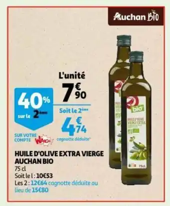Auchan Huile D'Olive Extra Vierge Auchan Bio offre