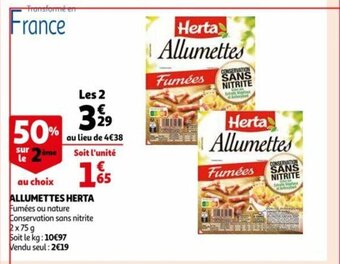 Auchan Allumettes Herta offre