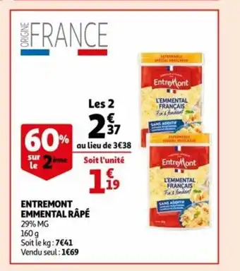 Auchan Entremont Emmental Râpé offre