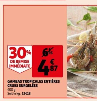 Gambas Tropicales Entieres Crues Surgelees
