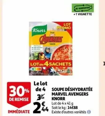 Auchan Soupe Déshydratée Marvel Avengers Knorr offre
