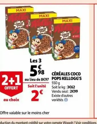 Auchan Céréales Coco Pops Kellogg's offre
