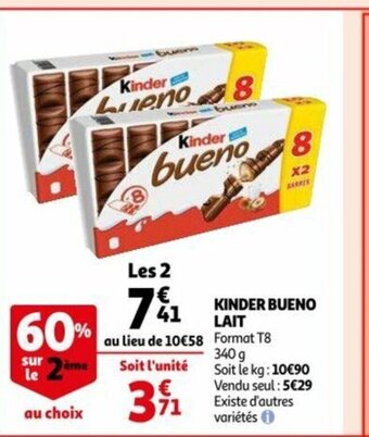 Auchan Kinder Bueno Lait offre
