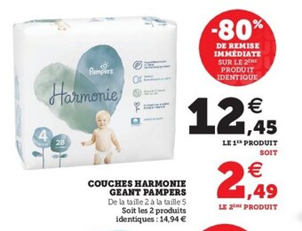 Super U Couches Harmonie Géant Pampers offre