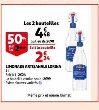 Auchan Limonade Artisanale Lorina offre